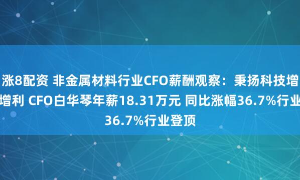 涨8配资 非金属材料行业CFO薪酬观察：秉扬科技增收不增利 CFO白华琴年薪18.31万元 同比涨幅36.7%行业登顶